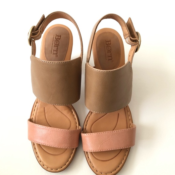Born Shoes - BORN Leather Heel Sandal Size 8 New